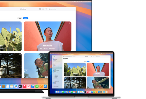 Mac diffusant des photos sur un téléviseur à écran plat via AirPlay