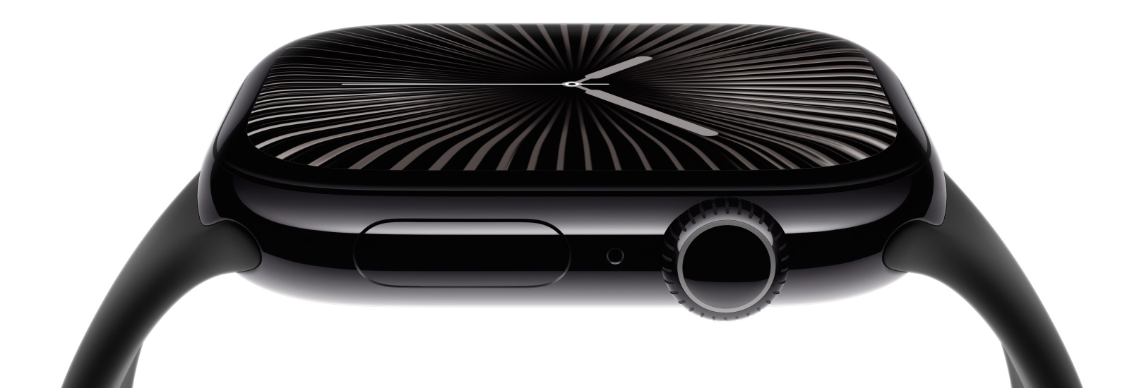 Primer plano de la pantalla del Apple Watch Series 10.