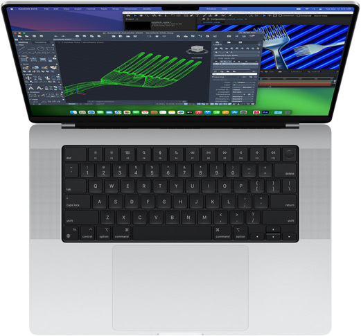 Autodesk AutoCAD et Adobe After Effects affichés sur un MacBook Pro