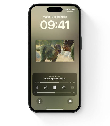 iPhone montrant les commandes intégrées de l’Apple TV
