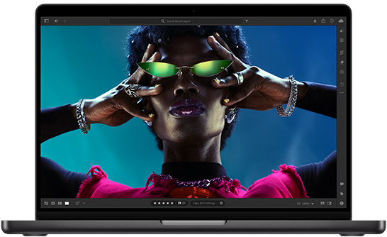 MacBook Pro 14 inci, yang memperlihatkan layar Liquid Retina XDR