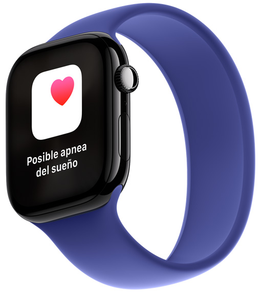 Notificación de Posible Apnea del Sueño en un Apple Watch Series 10.