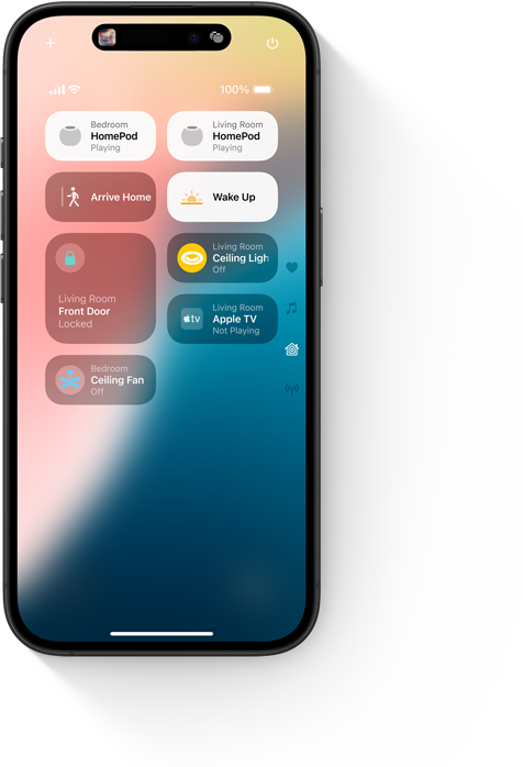 iPhone showing the Home app’s Home Screen UI