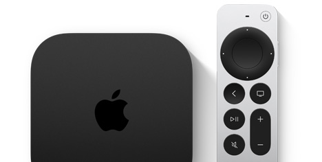 Apple TV 4K and Siri remote side by side