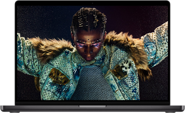 MacBook Pro 16 pouces, mettant en valeur l’écran Liquid Retina XDR